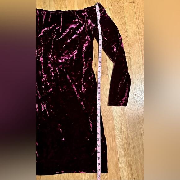 Eliza J Plum‎ Mini Sheath Long Sleeve Dress sz 10 Juniors stretch velvet - Picture 6 of 8